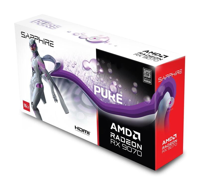 Видеокарта AMD Radeon RX 9070 16GB GDDR6 Pure Gaming OC Sapphire (11349-02-20G)