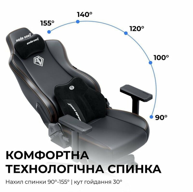 Крісло для геймерів Anda Seat Kaiser 3E XL Black (AD23YC-XL-08-B-PV/C-B01)