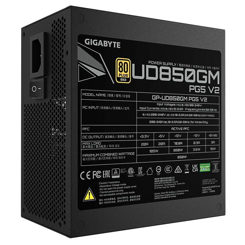 Блок питания Gigabyte GP-UD850GM PG5 V2 850W