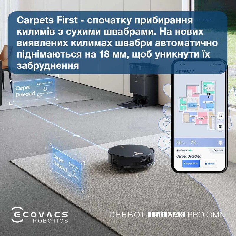 Робот-пилосос Ecovacs Deebot T50 Max Pro Black (DEX54)