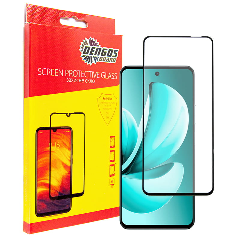 Захисне скло Dengos для Realme C71 Black Full Glue (TGFG-412)