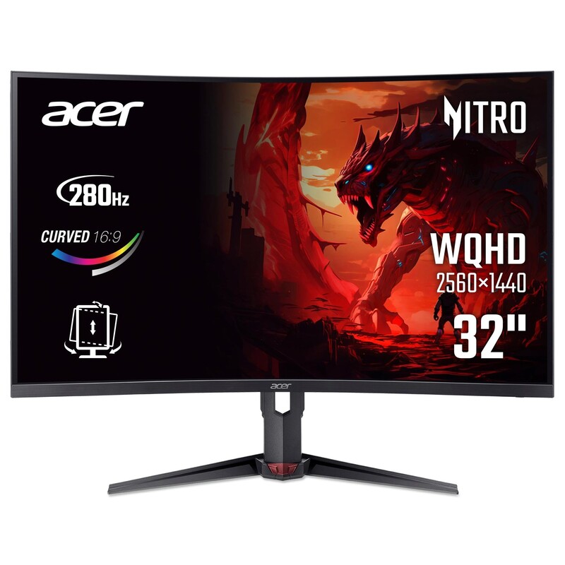 Монітор Acer 31.5" XZ323QUZ1bmiiprx (UM.HX3EE.105) VA Black 280Hz