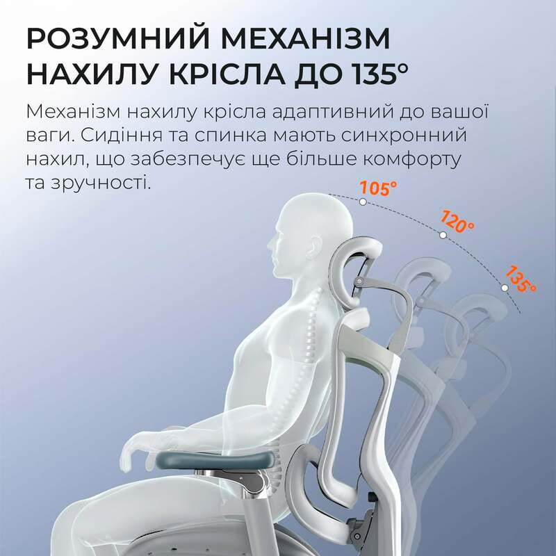 Крісло офісне Sihoo Doro C300 Pro Mesh White (DORO-C300-PRO-M102)