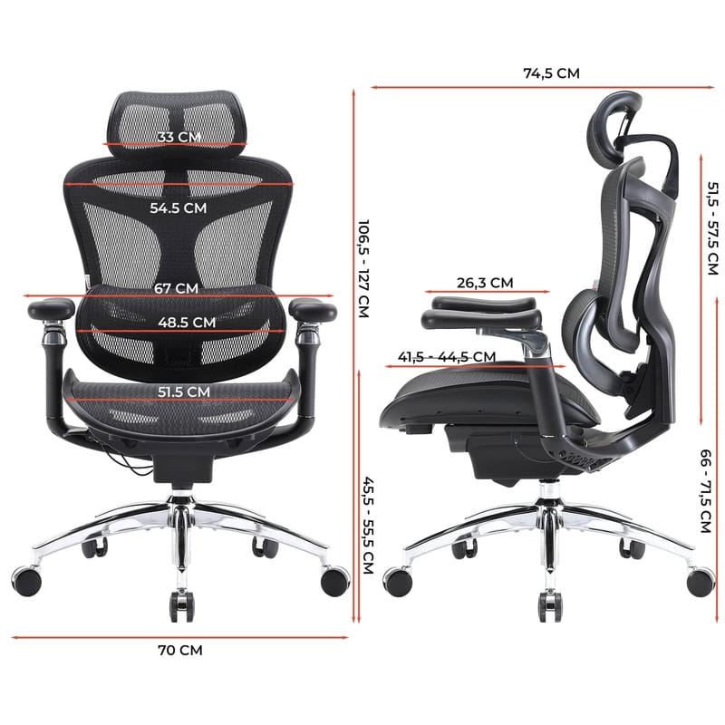 Кресло офисное Sihoo Doro C300 Pro Mesh Black (DORO-C300-PRO-M101)