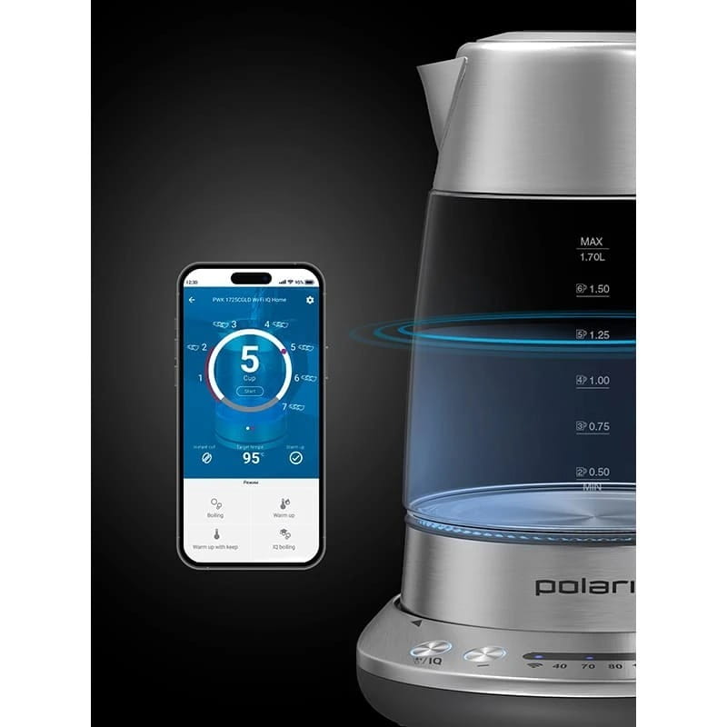 Электрочайник Polaris PWK 17115CGLD WIFI IQ Home Matte