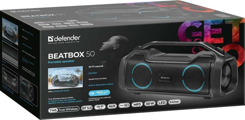 Акустическая система Defender Beatbox 50 Black (65950)