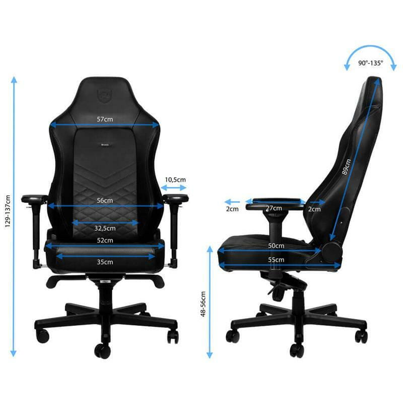 Кресло для геймеров Noblechairs Hero Black (NBL-HRO-PU-BLA)
