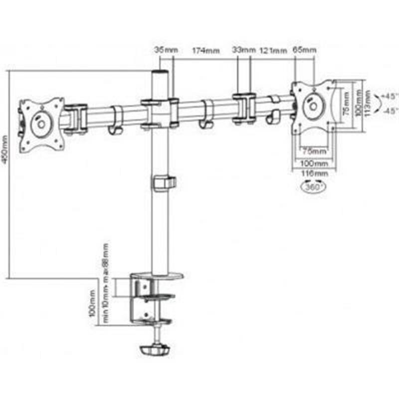 Кронштейн ITech MBS-12F (для 2-х мониторов)