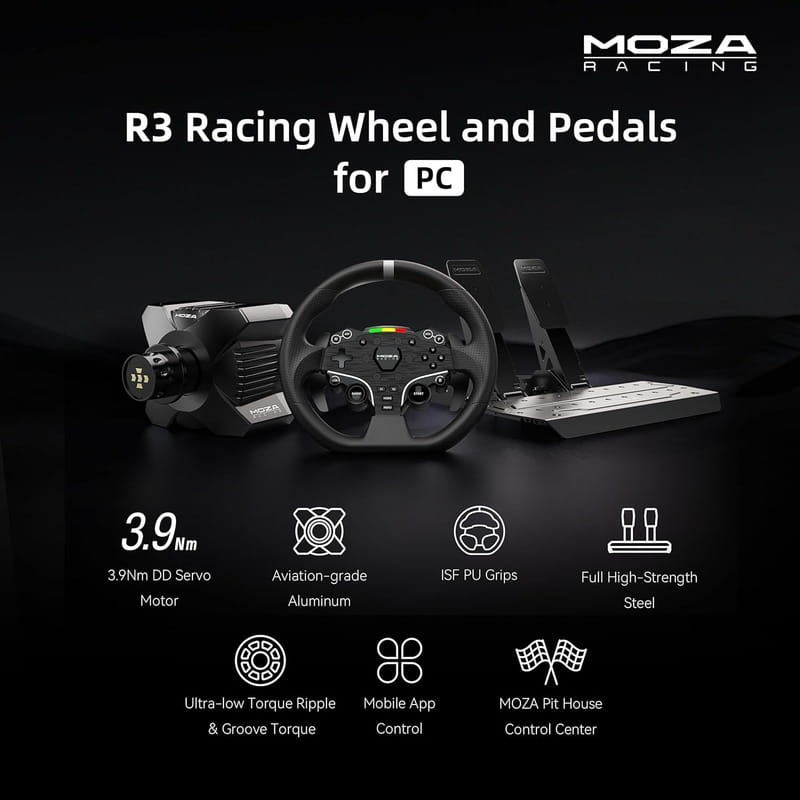 Кермо і педалі MOZA Racing R3 Racing Bundle for PC (RS074)