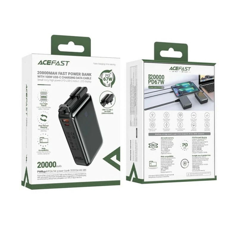 Універсальна мобільна батарея Acefast M14 20000mAh 22.5W Black (6974316283966)