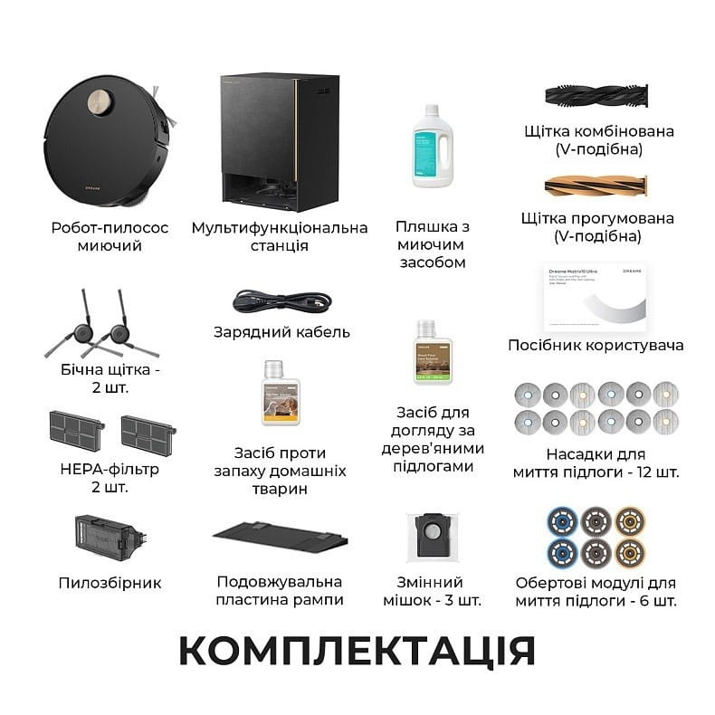Робот-пилосос Dreame Bot MatriX 10 Ultra Black (RLX95CE-bl)