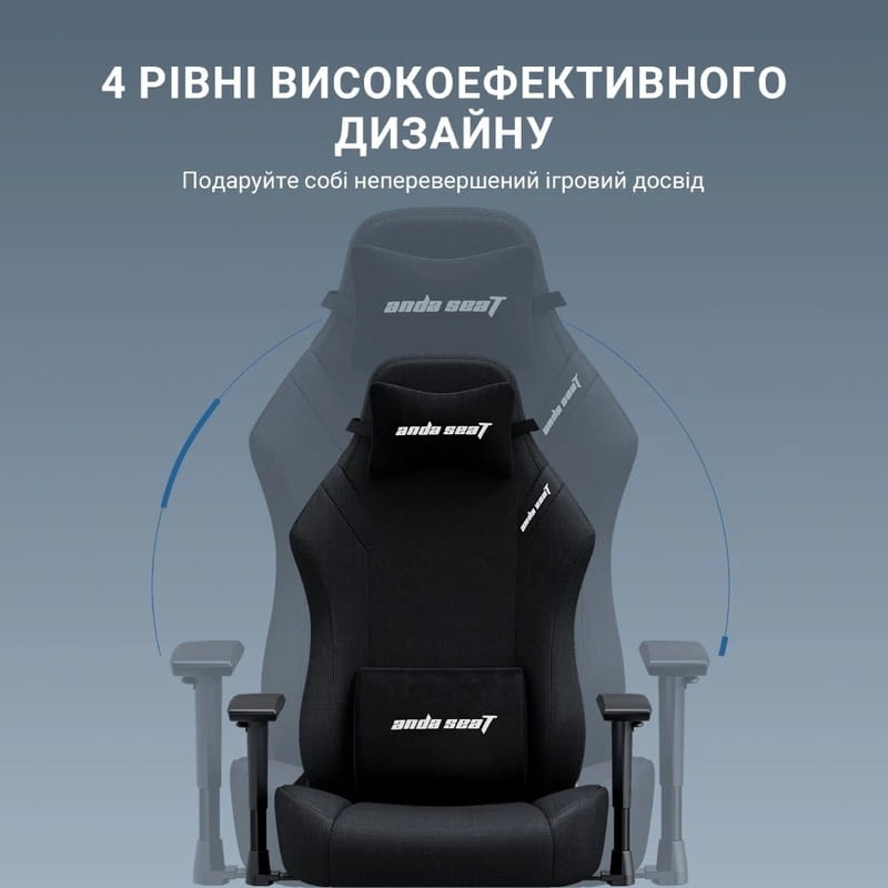 Кресло для геймеров Anda Seat Luna Pro Size L Black Fabric (AD18T-44-B-F)