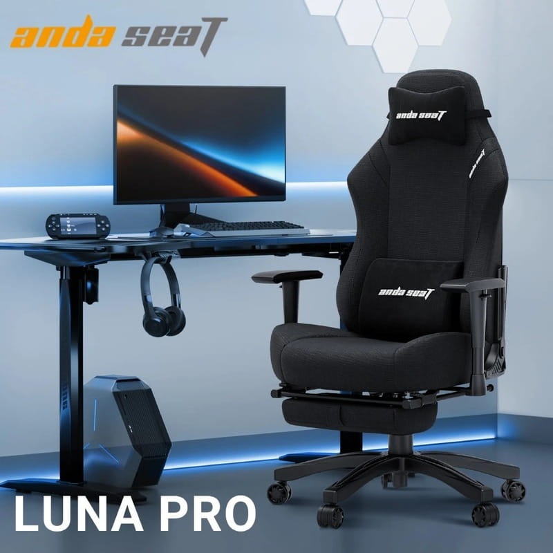 Кресло для геймеров Anda Seat Luna Pro Size L Black Fabric (AD18T-44-B-F)