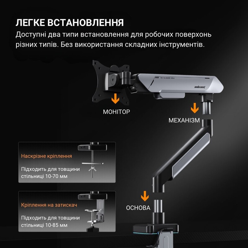 Кронштейн Anda Seat Stealth Pro II RGB 17"-42" Blue (AD-W-A9X-1S-BS) (VESA100х100)