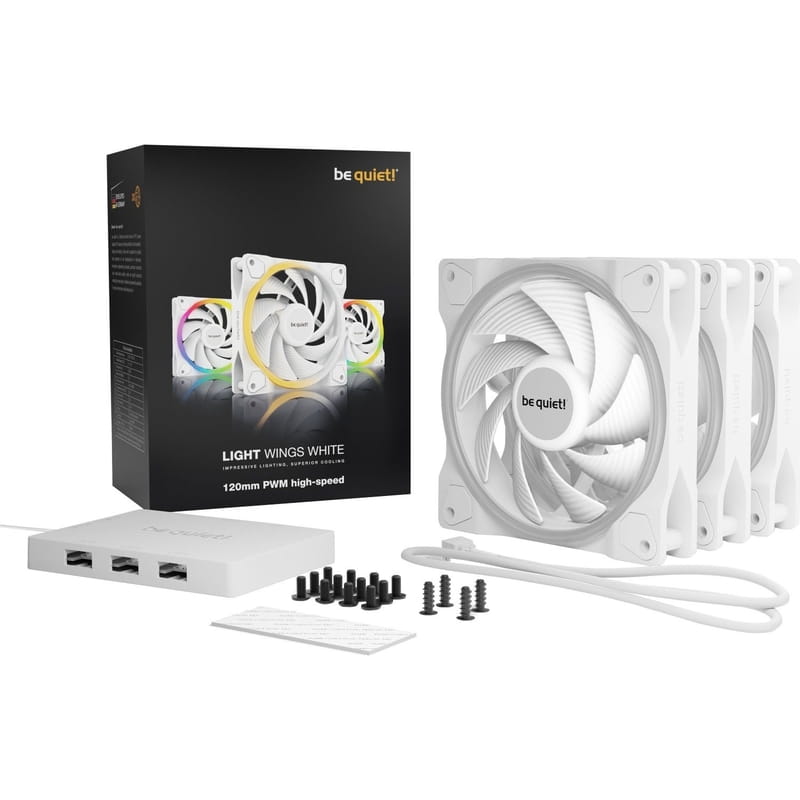 Вентилятор be quiet! Light Wings 120mm PWM High-Speed 3-Pack White (BL101)