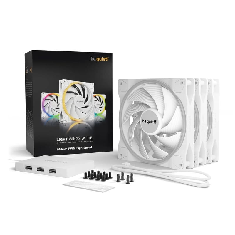 Вентилятор be quiet! Light Wings 140mm PWM High-Speed 3-Pack White (BL103)
