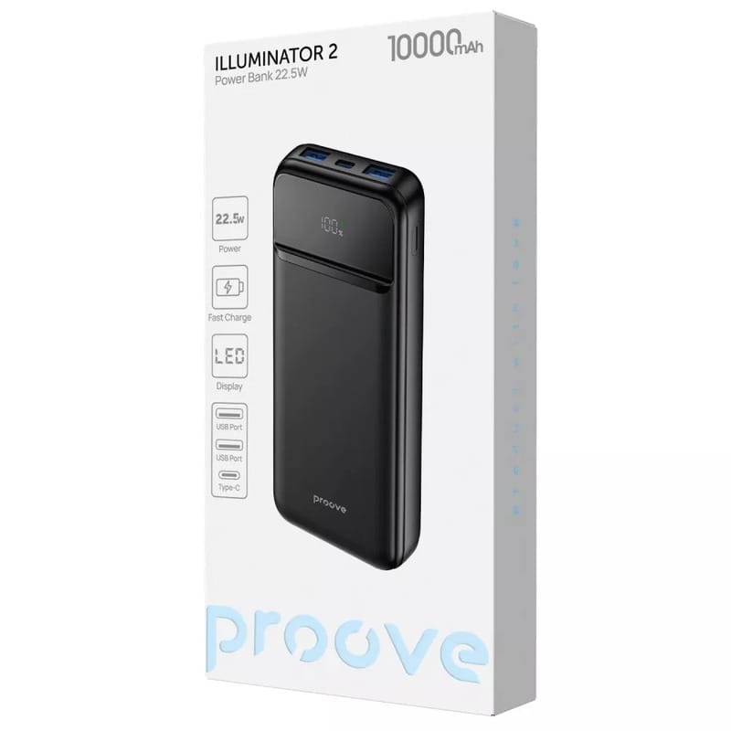Универсальная мобильная батарея Proove Illuminator 2 22.5W 10000mAh Black (PBIP10212201)