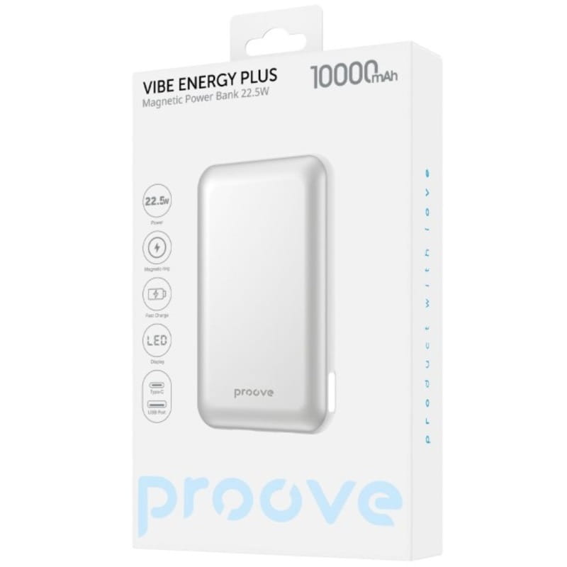 Універсальна мобільна батарея Proove Vibe Energy Plus 22.5W 10000mAh White/Gold (PBVE15012202)