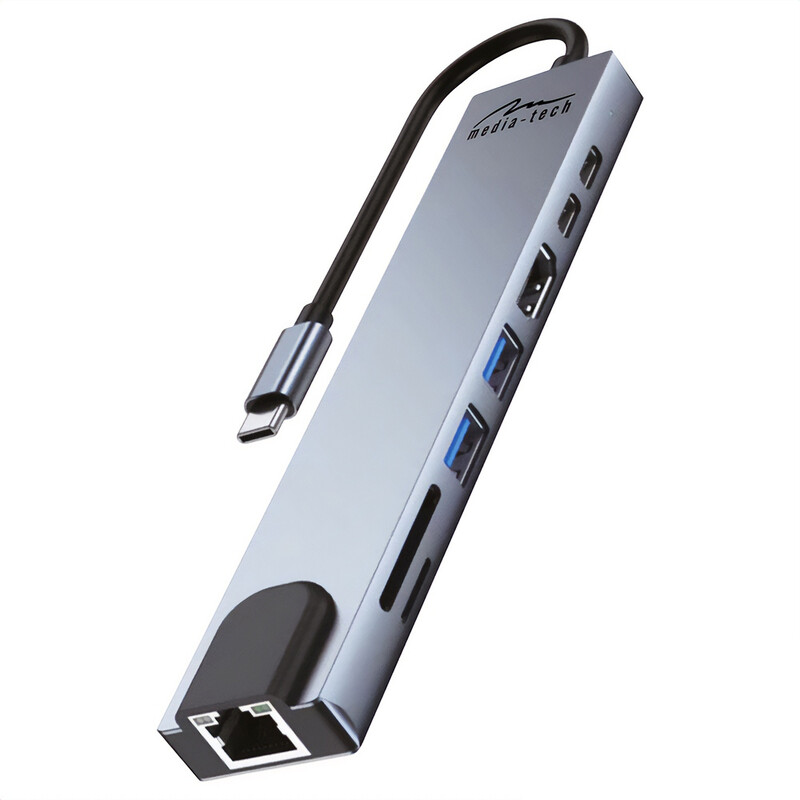 USB-хаб Media-Tech USB Type-C 8-в-1 (MT5046)