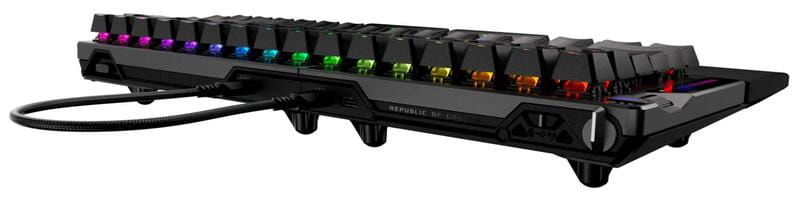 Клавіатура бездротова Asus ROG Falcata Split Magnetic Switch EN RGB Black (90MP043H-BKUA20)