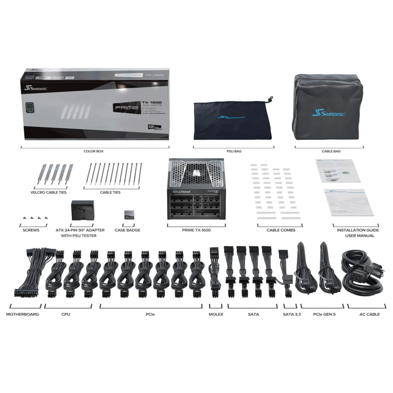 Блок живлення Seasonic Prime TX 1600W ATX 3.1 (PRIME TX 1600-ATX31)