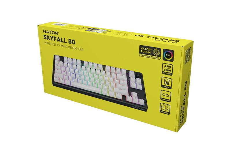 Клавіатура бездротова Hator Skyfall 80 Wireless Black/White (HTK3180UA)