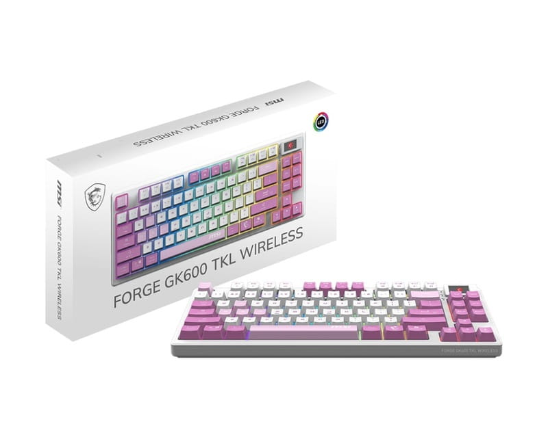 Клавіатура бездротова MSI Forge GK600 TKL Wireless Violet