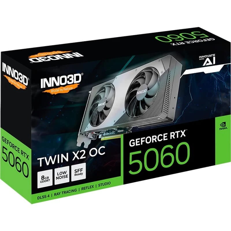 Видеокарта GF RTX 5060 8GB GDDR7 Twin X2 OC Inno3D (N50602-08D7X-195070N)