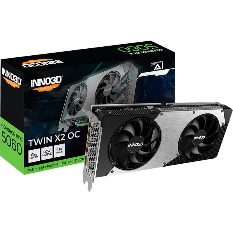 Видеокарта GF RTX 5060 8GB GDDR7 Twin X2 OC Inno3D (N50602-08D7X-195070N)