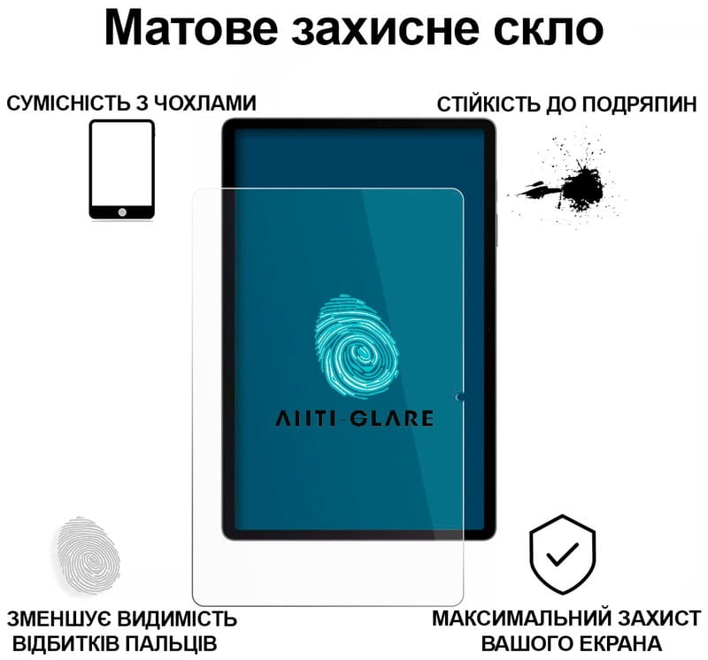 Захисне скло BeCover Matte Anti-Glare для Samsung Galaxy Tab S10 Lite SM-X400/406 10.9" (713819)