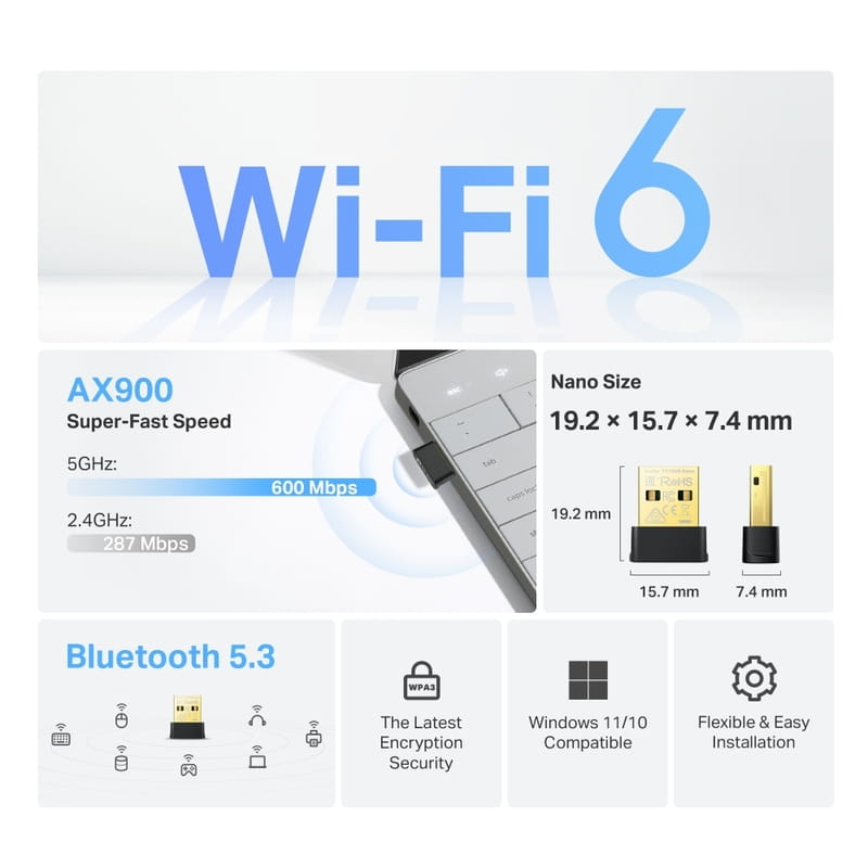 Бездротовий адаптер TP-Link Archer TX10UB Nano