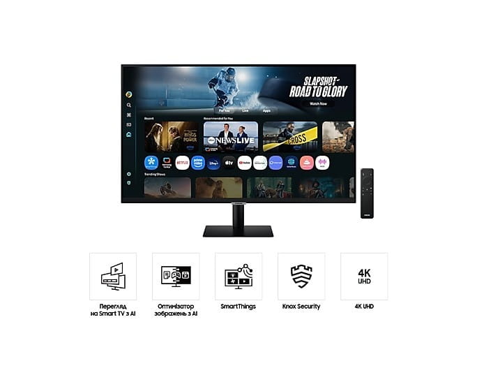 Монiтор Samsung 32" Smart Monitor M7 (LS32FM702UZXUA) VA Black