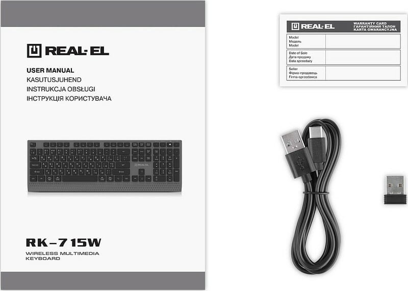 Клавиатура беспроводная REAL-EL RK-715W