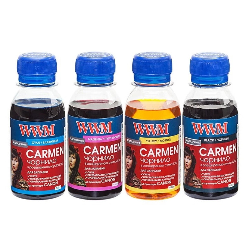 Комплект чернил WWM Universal Carmen В/C/M/Y(CARMEN.SET-2) 4*100г
