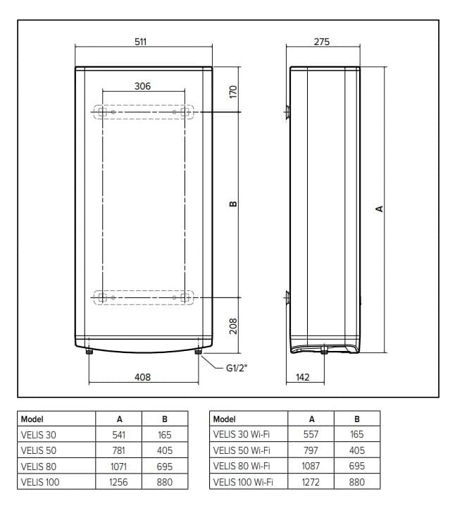 Водонагрівач Ariston Velis Pro 50 EU (3626135)