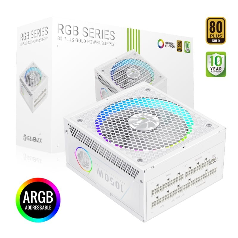 Блок живлення GameMax RGB 1050G 1050W White