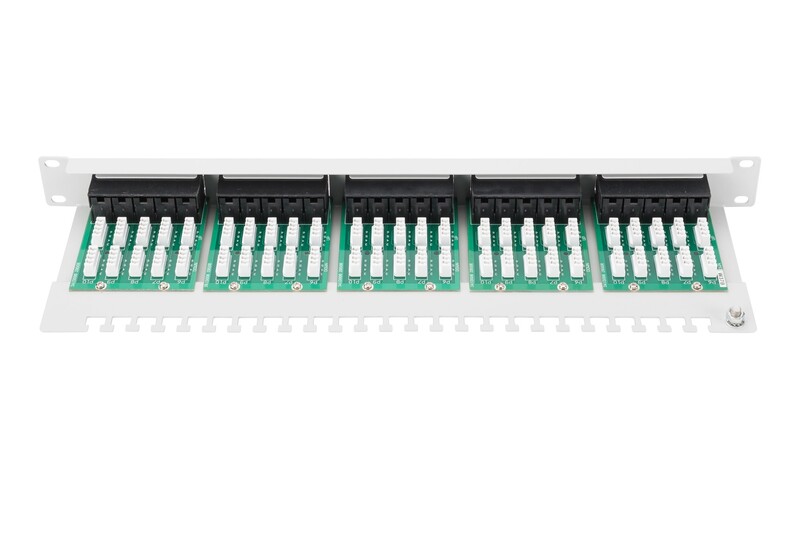 Патч-панель Digitus (DN-91350-1) 19" 1U, 24 портів, Cat.3 UTP в зборі сіра