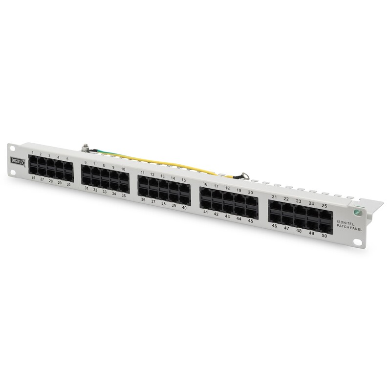 Патч-панель Digitus (DN-91350-1) 19" 1U, 24 портів, Cat.3 UTP в зборі сіра
