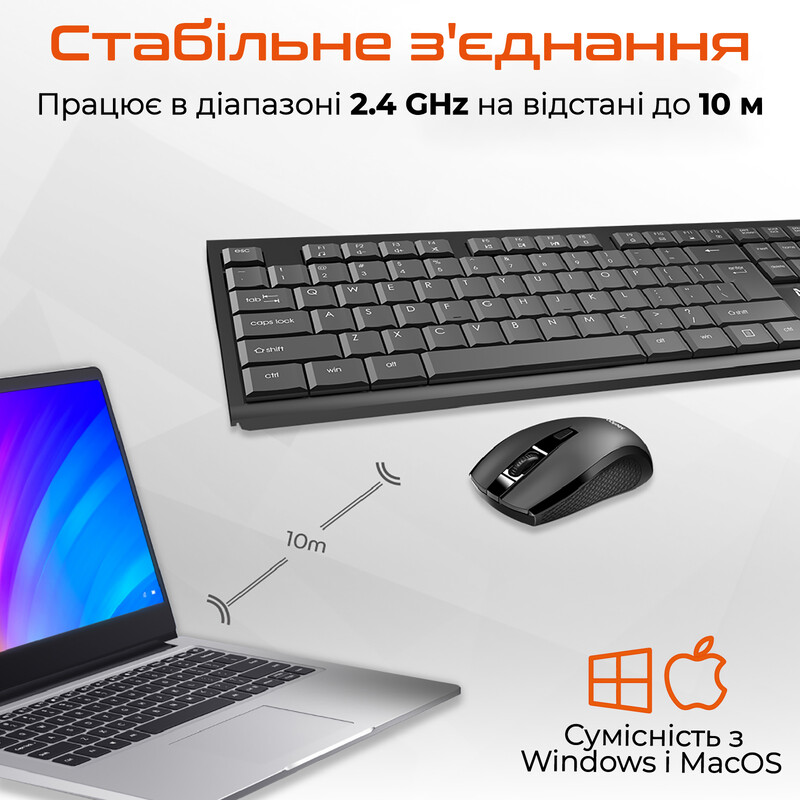 Комплект (клавиатура, мышь) беспроводной Meetion C4120 Little Black (MT-C4120LITTLE-A-RUA)