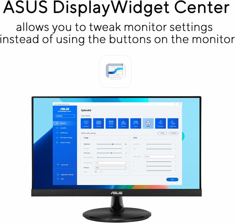 Монитор Asus 21.45" VP227HF (90LM0880-B01O71) VA Black 100Hz