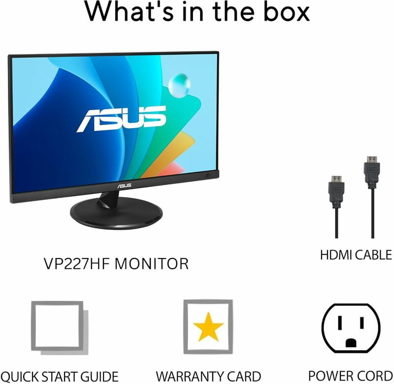 Монитор Asus 21.45" VP227HF (90LM0880-B01O71) VA Black 100Hz