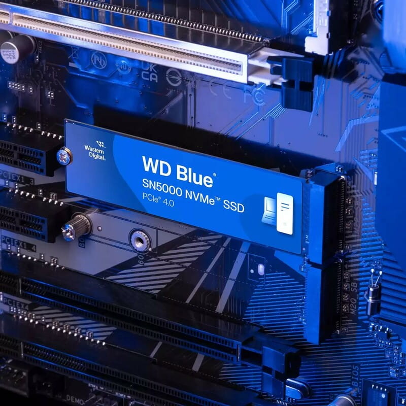 Накопичувач SSD 500GB WD Blue SN5000 M.2 2280 NVMe PCIe 4.0 x4 3D TLC NAND (WDS500G4B0E)