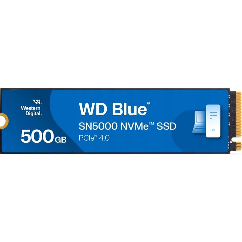 Накопичувач SSD 500GB WD Blue SN5000 M.2 2280 NVMe PCIe 4.0 x4 3D TLC NAND (WDS500G4B0E)