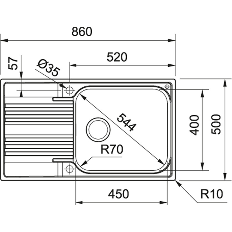 Кухонна мийка Franke Smart SRX 611-86 XL Нерж. (101.0456.705)