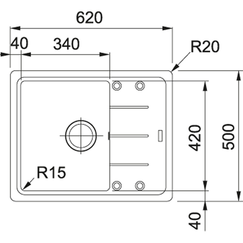 Кухонна мийка Franke Basis BFG 611-62 Сірий камінь (114.0565.090)