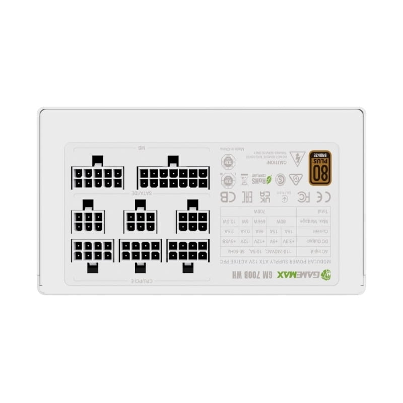 Блок живлення GameMax GM 700B WH Fully-modular New 700W White