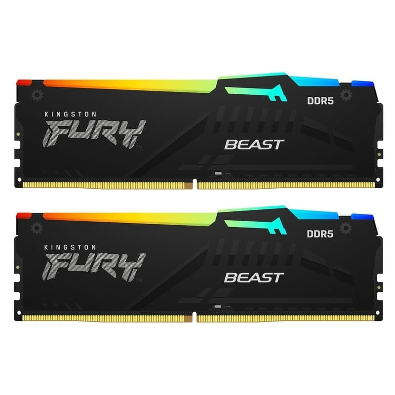 Модуль памяти DDR5 2x32GB/6000 Kingston Fury Beast RGB Black (KF560C36BBE2AK2-64)