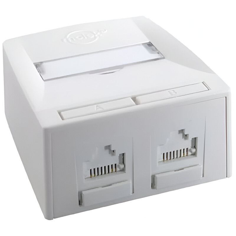Розетка наружного монтажа Molex Synergy DG+, 2xRJ45, 568A/B UTP, PowerCat 5e (SSY-00010-02)