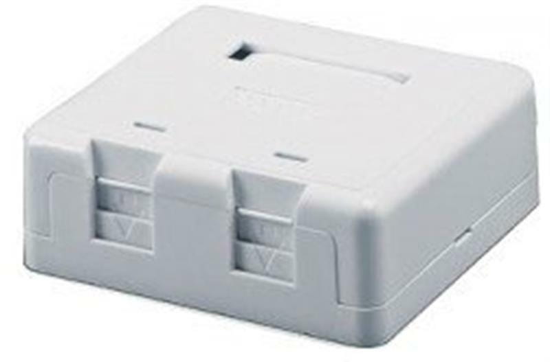 Коробка для монтажу Kingda (KD-WP06-B) 2xRJ45, без модулів Keystone, білий