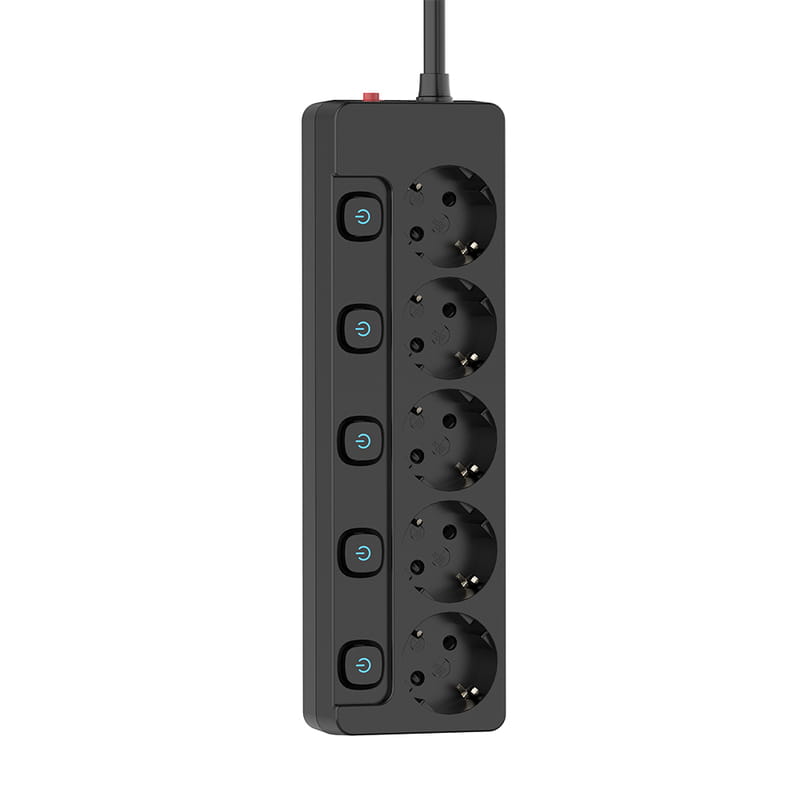 Фильтр питания СolorWay (CW-PSEA55SBK) 5 розеток, 5м, Black